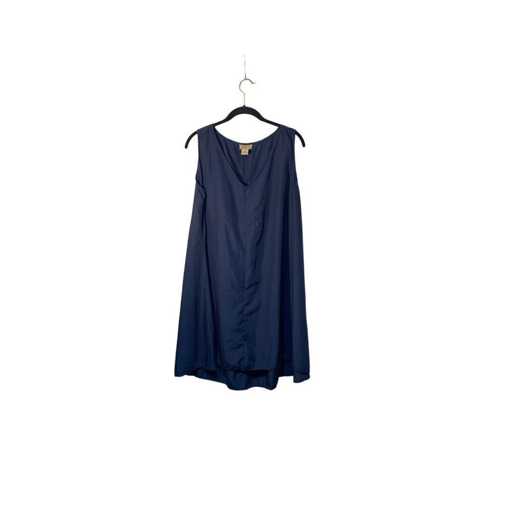Natural impressions women’s sleeveless blue, V-neck dress M
